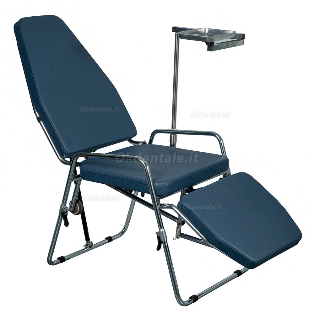 Greeloy GU-P101 Poltrona odontoiatrica portatile pieghevole con vassoio per strumenti e zaino
